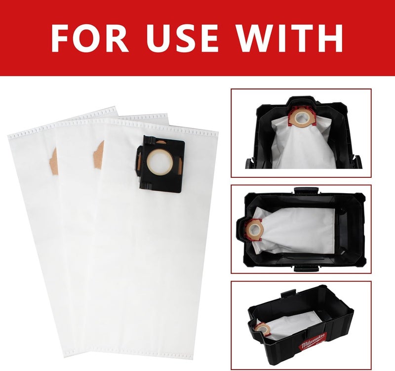 Yehtta 49-90-2016 Fleece Dust Bags For MILWAU-KEE 0960-20 & 0970-20 M18 PACKOUT Vacuum - Image 4